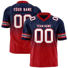 Navy Red Gradient Outdoor Flag Football Jersey 1