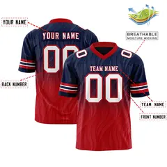 Navy Red Gradient Outdoor Flag Football Jersey 2