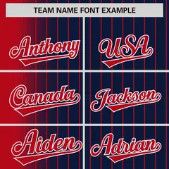 Navy Red Gradient Pinstripe Varsity Full-Snap Letterman Baseball Jacket 3