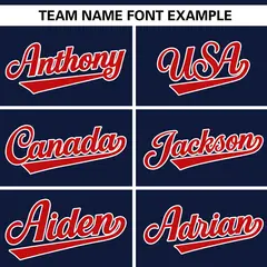 Navy Red Gradient Ribbed Authentic Baseball Jersey 3