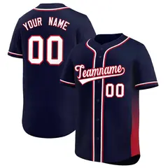 Navy Red Gradient Side Authentic Baseball Jersey