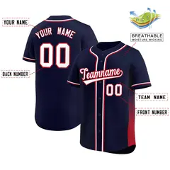 Navy Red Gradient Side Authentic Baseball Jersey 2