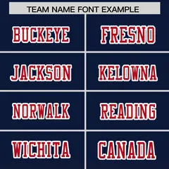 Navy Red Gradient Side Pattern Authentic Football Jersey 3