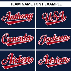 Navy Red Gradient Side Star Pattern Baseball Jersey 3