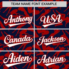 Navy Red Graffiti Pattern Authentic Baseball Jersey 3