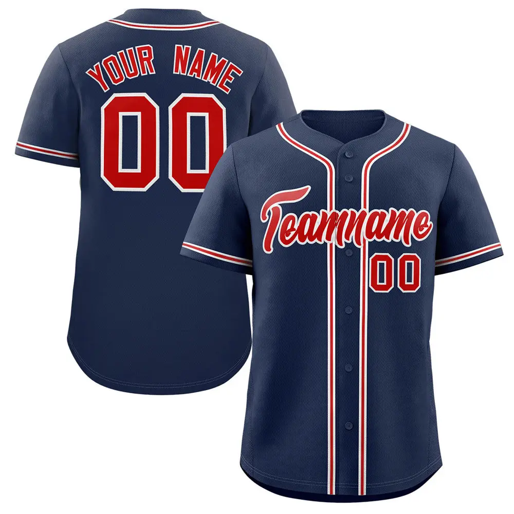 Navy Red-Gray Authentic Classic Baseball Jersey