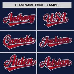Navy Red Half Stripe Authentic Baseball Jersey 3