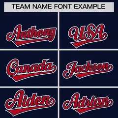 Navy Red Ice Cream Helmet Pattern Hockey Jersey 3