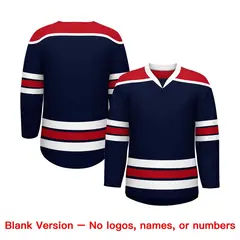Navy Red Ice Cream Helmet Pattern Hockey Jersey 7