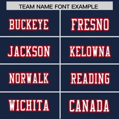 Navy Red Insert Color Design Authentic Football Jersey 3