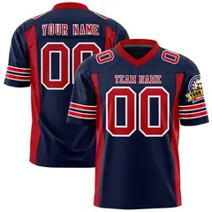 Navy Red Insert Color Design Authentic Football Jersey 1
