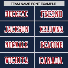 Navy Red Insert Color Design Authentic Football Jersey 3