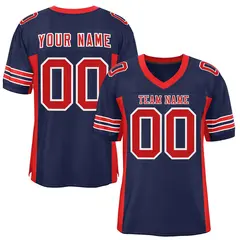 Navy Red Insert Color Mesh Authentic Football Jersey