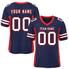 Navy Red Insert Color Mesh Authentic Football Jersey 1