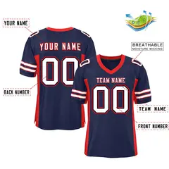 Navy Red Insert Color Mesh Authentic Football Jersey 2