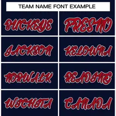 Navy Red-Navy Raglan Varsity Full-Snap Letterman Jacket 3