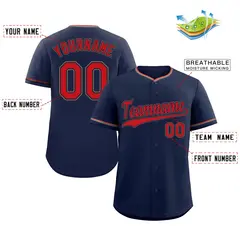 Navy Red-Old Gold Hook Classic Authentic Baseball Jersey 2
