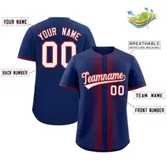 Navy Red Phonetic Rhythm Authentic Baseball Jersey 2