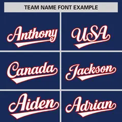Navy Red Phonetic Rhythm Authentic Baseball Jersey 3