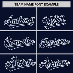 Navy Red Phonetic Rhythm Authentic Baseball Jersey 3