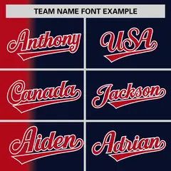 Navy Red Pinstripe Gradient Baseball Jersey 3