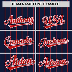 Navy Red Pinstripe Two-Tone Authentic Baseball Jersey 3