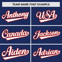 Navy Red Raglan Sleeve Authentic Baseball Jersey 3