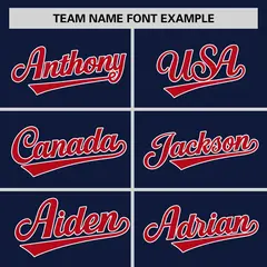 Navy Red Raglan Sleeves Authentic Baseball Jersey 3