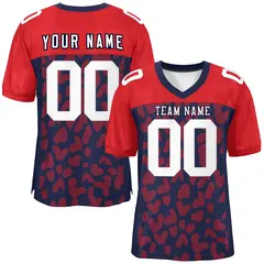 Navy Red Raglan Sleeves Camo Authentic Football Jersey