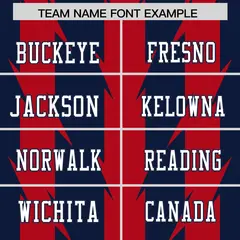 Navy Red Razr Stripe Graffiti Pattern Flag Football Jersey 3