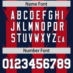 Navy Red Razr Stripe Graffiti Pattern Flag Football Jersey 4