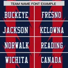 Navy Red Razr Stripe Graffiti Pattern Flag Football Jersey 3