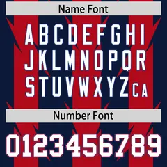 Navy Red Razr Stripe Graffiti Pattern Flag Football Jersey 4