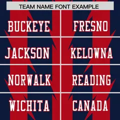Navy Red Razr Stripe Graffiti Pattern Flag Football Jersey 3
