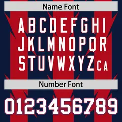 Navy Red Razr Stripe Graffiti Pattern Flag Football Jersey 4