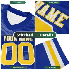 Navy Red Razr Stripe Graffiti Pattern Flag Football Jersey 6