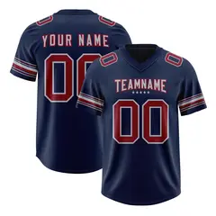 Navy Red Retro Sleeve Line Authentic Football Jersey