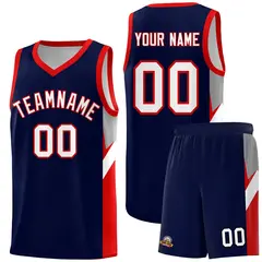 Navy Red Side Design Basketball Jersey Sports Uniform 1