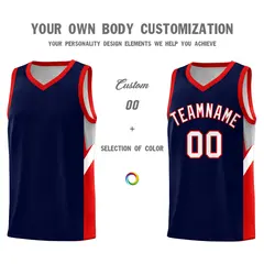 Navy Red Side Design Basketball Jersey Sports Uniform 3