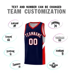 Navy Red Side Design Basketball Jersey Sports Uniform 4