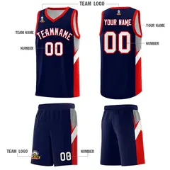 Navy Red Side Design Basketball Jersey Sports Uniform 5
