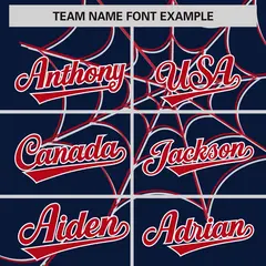 Navy Red Spider Web Raglan Sleeves Authentic Baseball Jersey 3