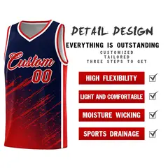 Navy Red Splash Moisture Wicking Basketball Kit 2