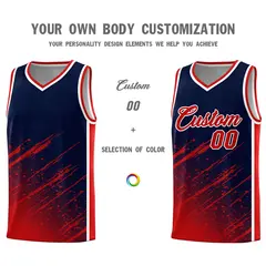 Navy Red Splash Moisture Wicking Basketball Kit 3