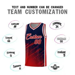 Navy Red Splash Moisture Wicking Basketball Kit 4