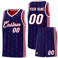 Navy Red Star Graffiti Sports Uniform Basketball Jersey