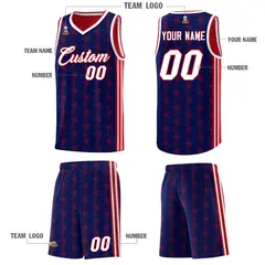 Navy Red Star Graffiti Sports Uniform Basketball Jersey 5