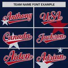 Navy Red Star Graffiti Two-Button Baseball Jersey 3