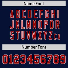Navy Red Star Pattern Raglan Sleeves Football Jersey 4