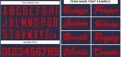 Navy Red Stripe Fashion Baseball Jersey 3